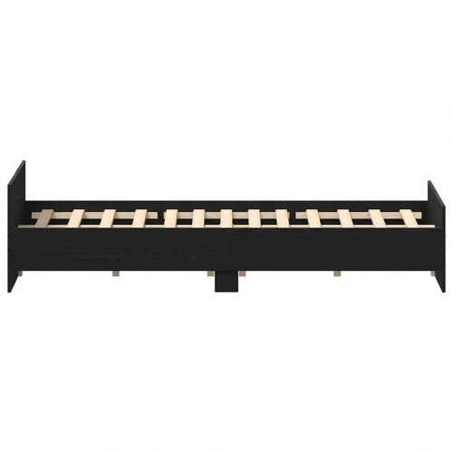 Sengestel uden madras 120 × 190 cm - konstrueret træ, sort eg