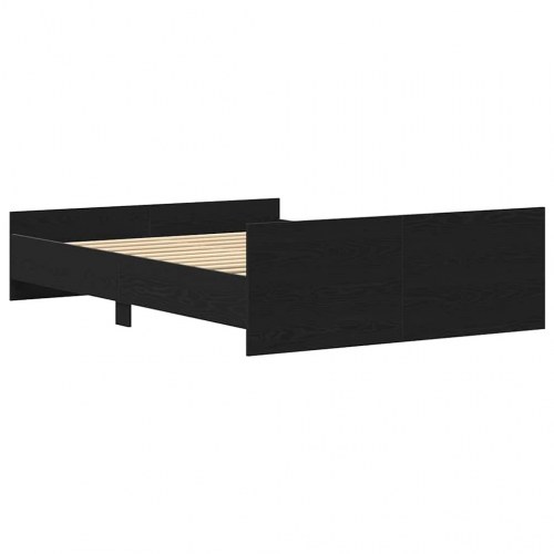 Sengestel uden madras 120 × 190 cm - konstrueret træ, sort eg