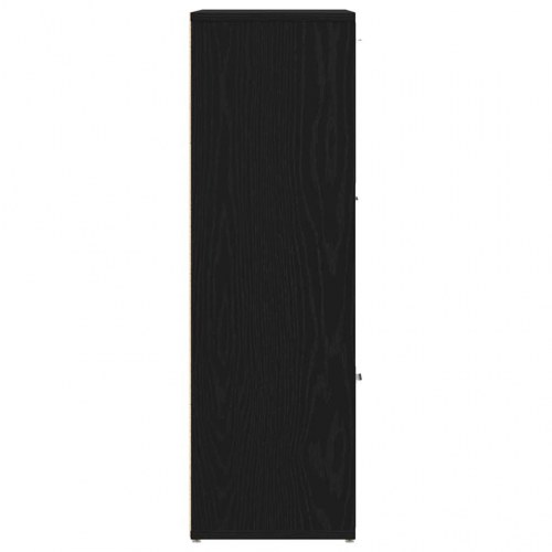 Bogreol med 9 rum og 5 låger - 90x28x90 cm, sort egetræsfarve