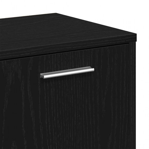 Bogreol med 9 rum og 5 låger - 90x28x90 cm, sort egetræsfarve
