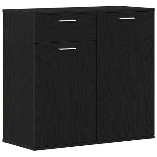 Skænk 80x36x75 cm konstrueret træ sort egetræsfarve