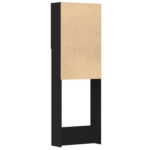 Vaskemaskineskab 64x25,5x190 cm sort egetræsfarve