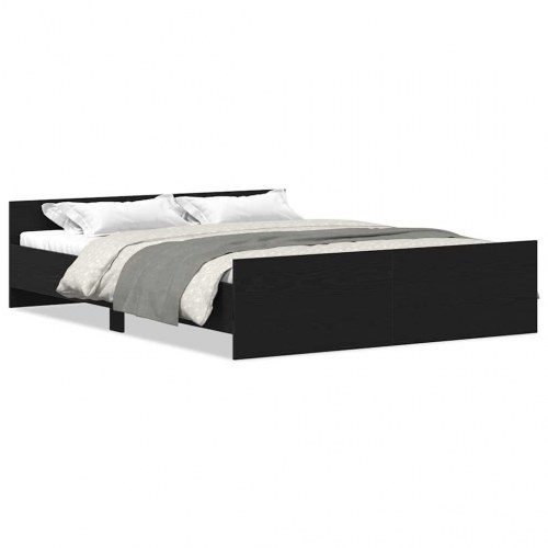 Sengestel uden madras 160×200 cm - konstrueret træ, sort eg