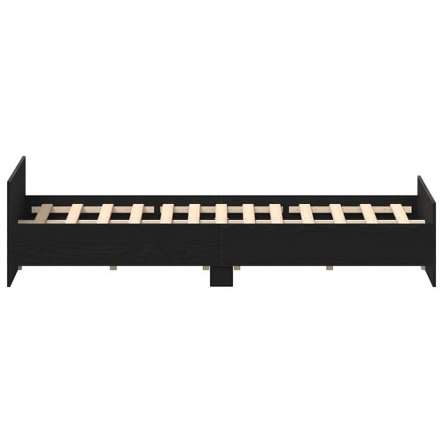 Sengestel uden madras 160×200 cm - konstrueret træ, sort eg