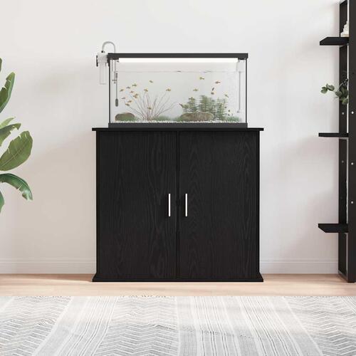 Akvariebord 81x36x73 cm konstrueret træ sort egetræsfarve