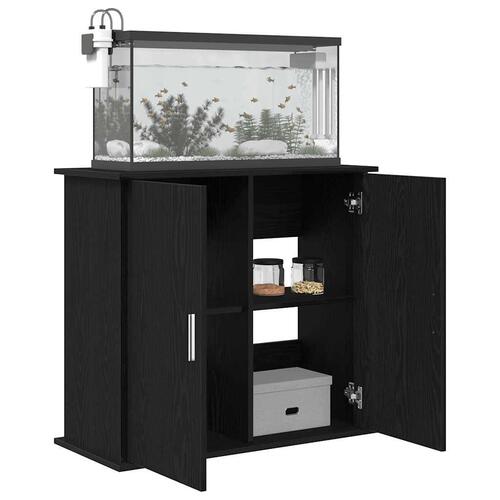 Akvariebord 81x36x73 cm konstrueret træ sort egetræsfarve