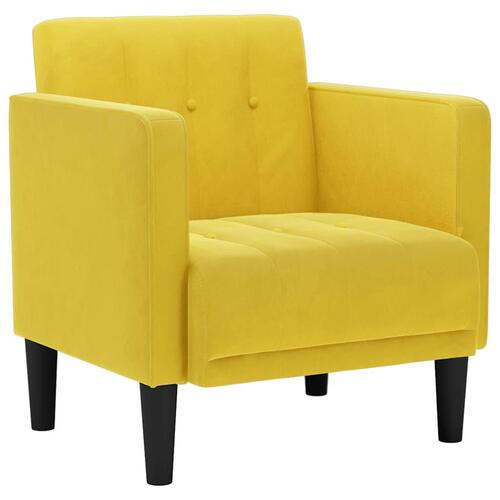 Sofastol med armlæn 53 cm fløjl gul