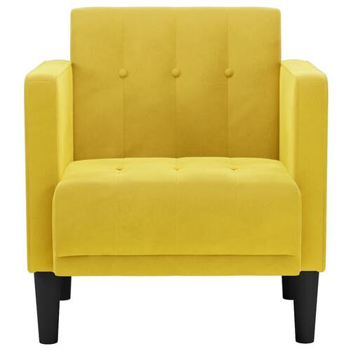 Sofastol med armlæn 53 cm fløjl gul