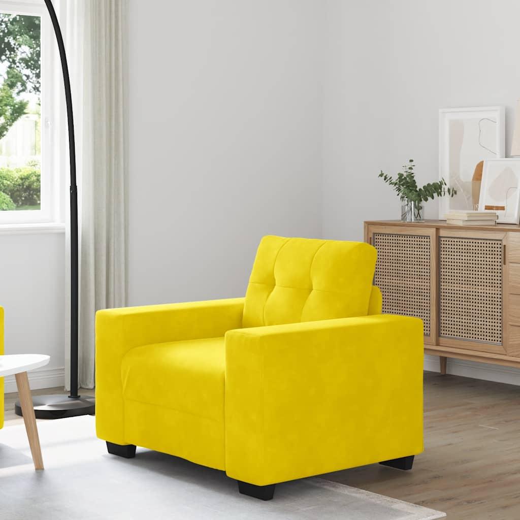 Sofastol 60 cm fløjl gul