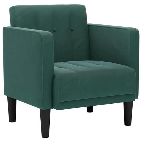 Sofastol med armlæn 53 cm fløjl mørkegrøn