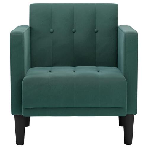 Sofastol med armlæn 53 cm fløjl mørkegrøn