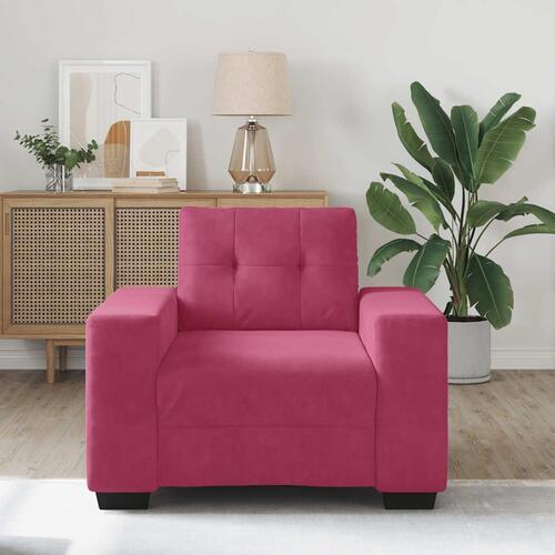 Sofastol 60 cm fløjl vinrød
