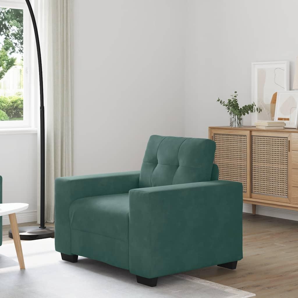 Sofastol 60 cm fløjl lysegrøn