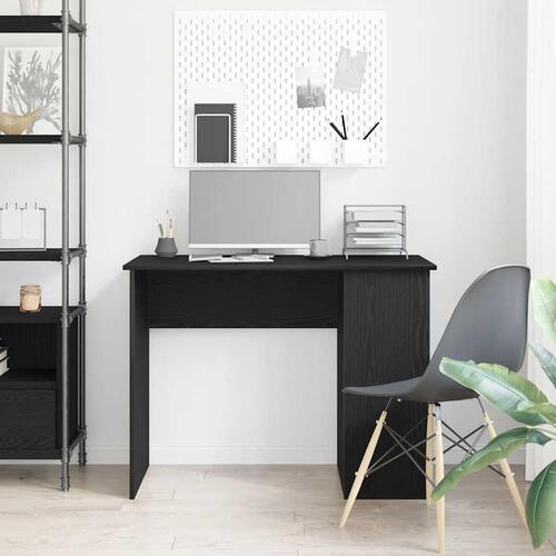 Skrivebord 100x55x75 cm konstrueret træ sort egetræsfarve