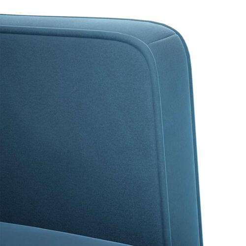 Sofastol med armlæn 53 cm velour blå