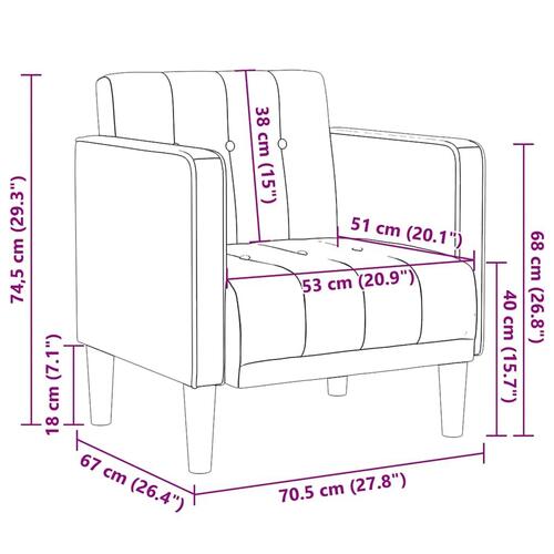 Sofastol med armlæn 53 cm stof mørkegrøn