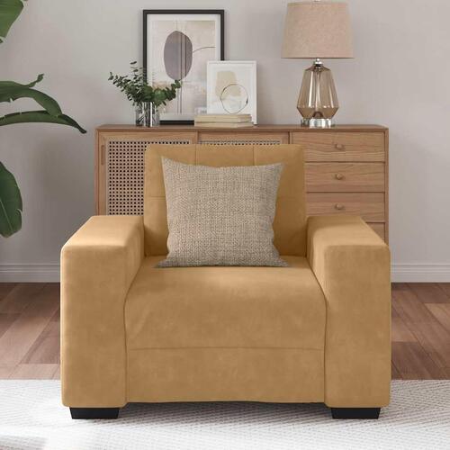 Sofastol 60 cm fløjl brun