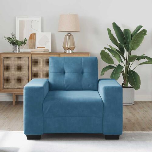 Sofastol 60 cm fløjl blå