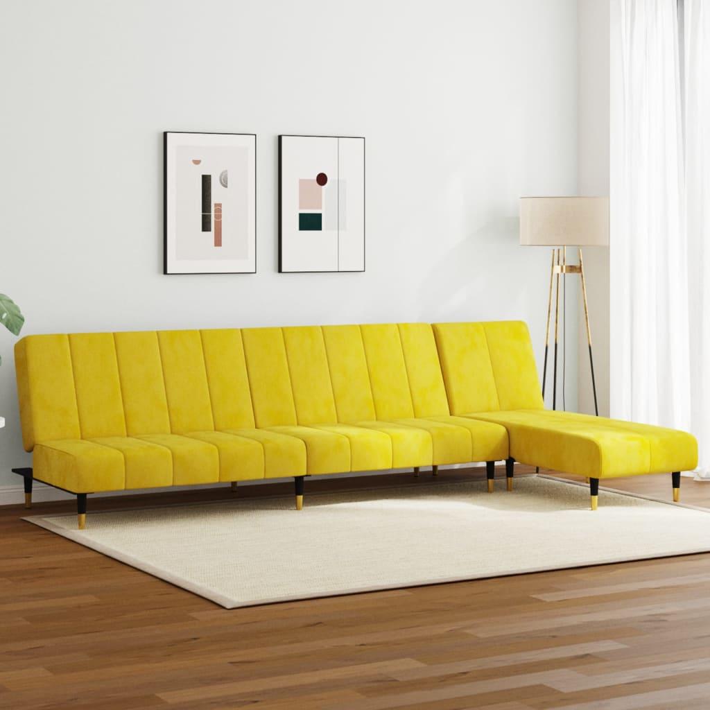 2 personers sofa velour gul