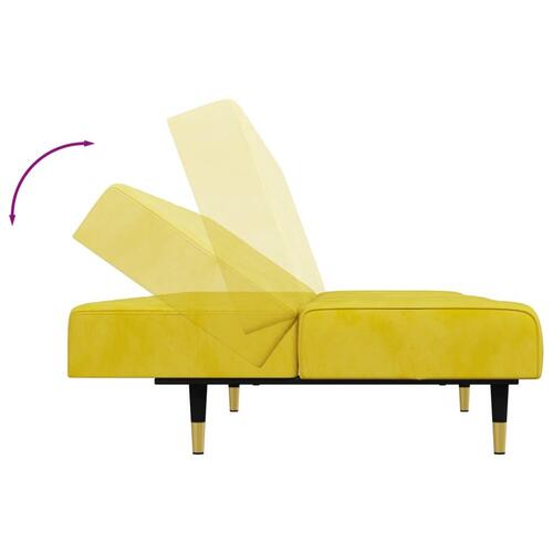 2 personers sofa velour gul