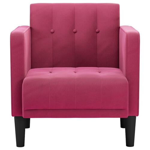 Sofastol med armlæn 53 cm fløjl vinrød