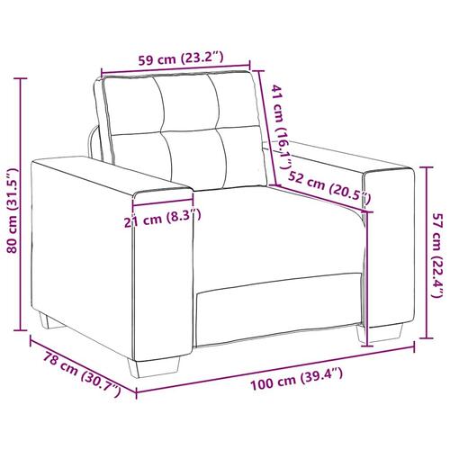 Lænestol 59 cm fløjl lyserød