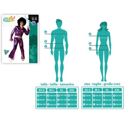 Kostume til voksne Fuchsia Disco XS/S