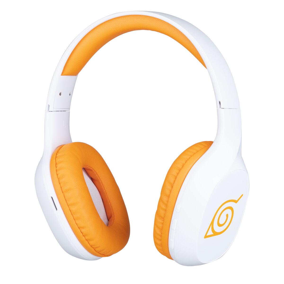 KONIX Naruto diadem-hovedtelefoner med mikrofon - Bluetooth 5.3 (hvid/orange)