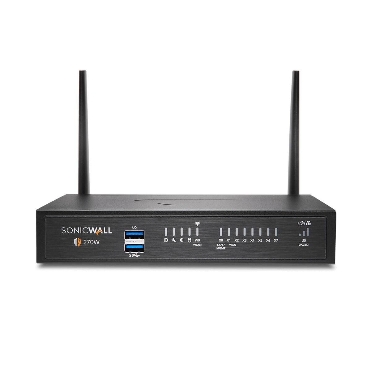 SonicWall TZ Series (Gen 7) TZ270 - Sikkerhedsudstyr - med 3 års Essential Protection Service Suite og Cloud Secure Edge i 1 år SIA-Basic (10 brugere) og 1 år SPA-Advanced (3 brugere) - 1GbE - SonicWall Promotional Tradeup - desktop