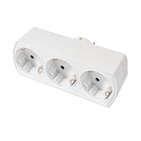 Stikadpater Silver Electronics SCHUKO Sølvfarvet (3 enheder)