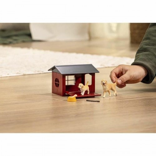 Schleich Farm World Playset 42722 - Hundehus med Golden Retriever (9 dele)