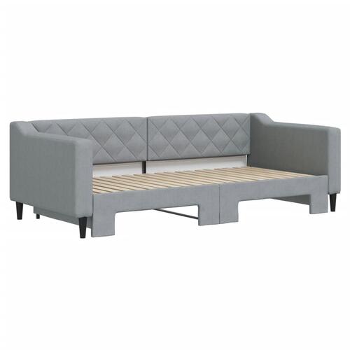 Daybed med udtræk 90x190 cm stof lysegrå