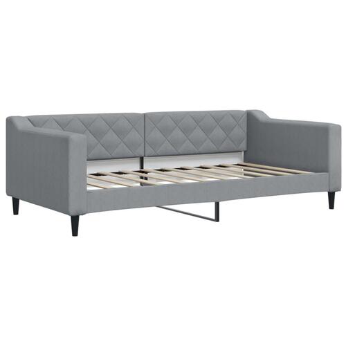 Daybed med udtræk 90x190 cm stof lysegrå