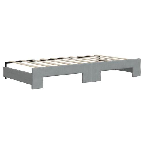 Daybed med udtræk 90x190 cm stof lysegrå