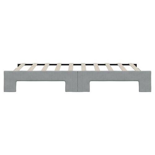 Daybed med udtræk 90x190 cm stof lysegrå