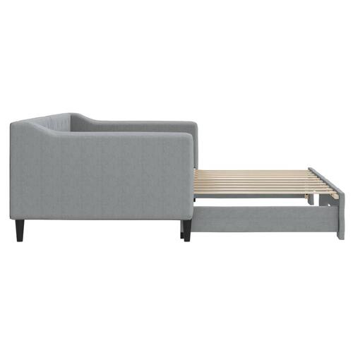 Daybed med udtræk 90x190 cm stof lysegrå