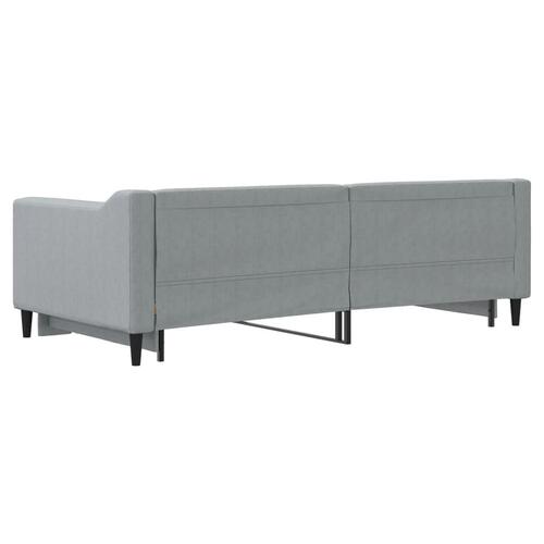 Daybed med udtræk 90x190 cm stof lysegrå