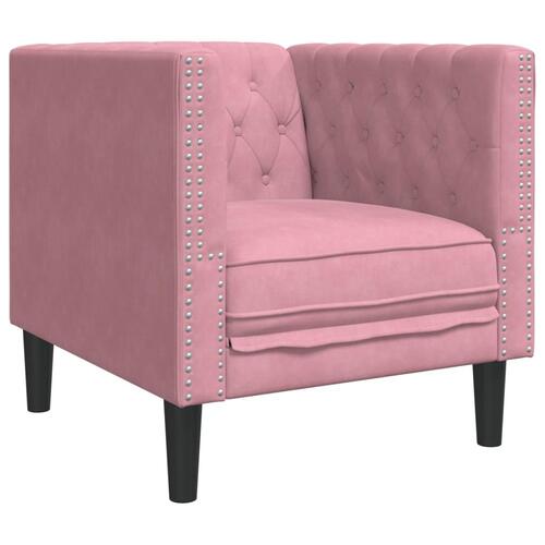 3-personers Chesterfield-sofasæt med puder fløjl pink