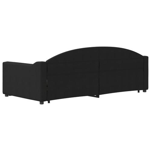 Daybed med udtræk og skuffer 90x190 cm stof sort