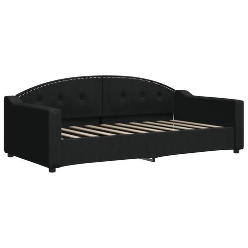 Daybed med udtræk og skuffer 90x190 cm stof sort