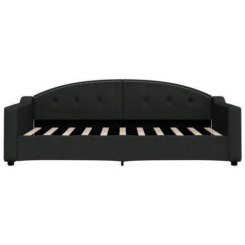 Daybed med udtræk og skuffer 90x190 cm stof sort