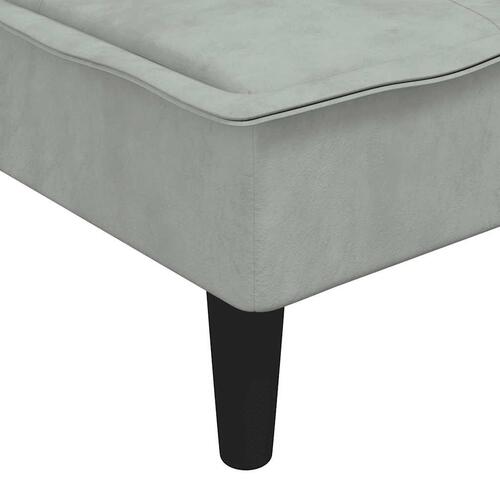 Sovesofa med chaiselong 255x140x70 cm velour lysegrå