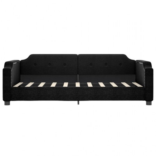 Daybed med udtræk 90×190 cm - stof, sort