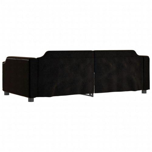 Daybed med udtræk 90×190 cm - stof, sort