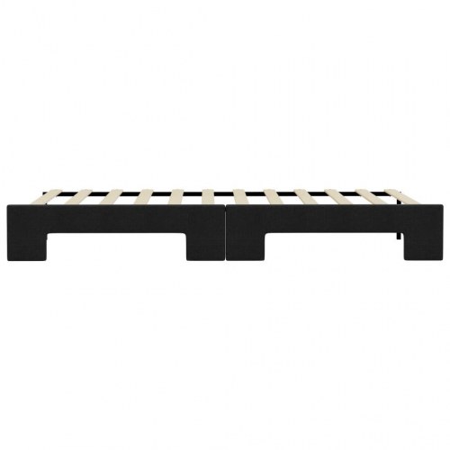 Daybed med udtræk 90×190 cm - stof, sort
