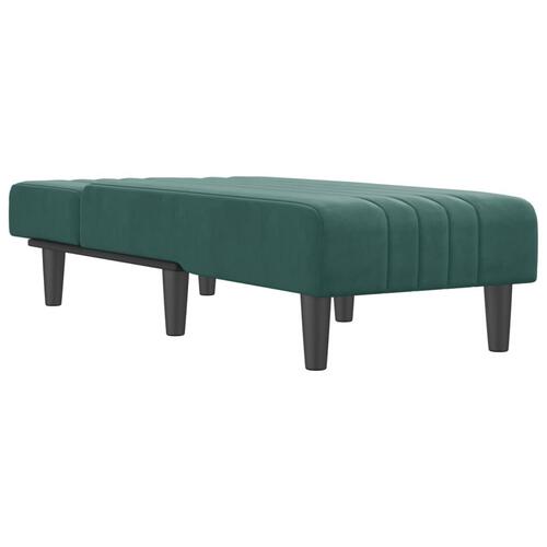 Chaiselong velour mørkegrøn