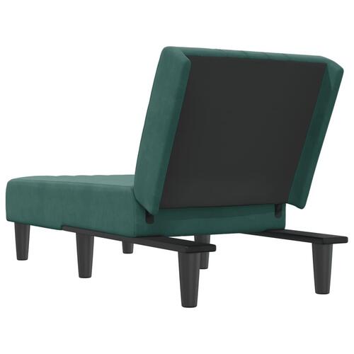Chaiselong velour mørkegrøn