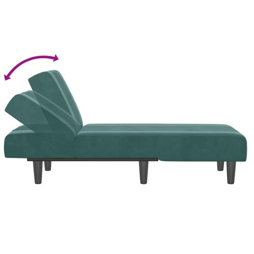 Chaiselong velour mørkegrøn