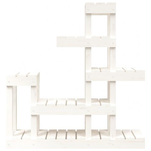 Plantestativ i massivt fyrretræ - hvid, 92 × 25 × 97 cm