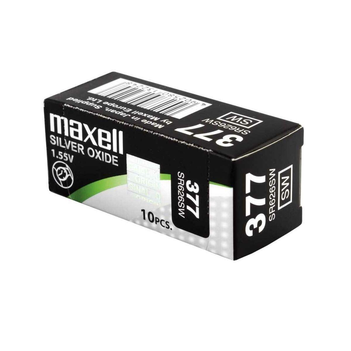 Maxell SR626SW 377 knapbatteri - sølvoxid 1,55 V (10 stk.) billede